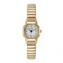 Limit Ladies Octagonal Gold Expander Bracelet Wristwatch 6498