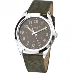 Limit Military Grey Dial Khaki Green Nylon Strap Gents Watch 5951