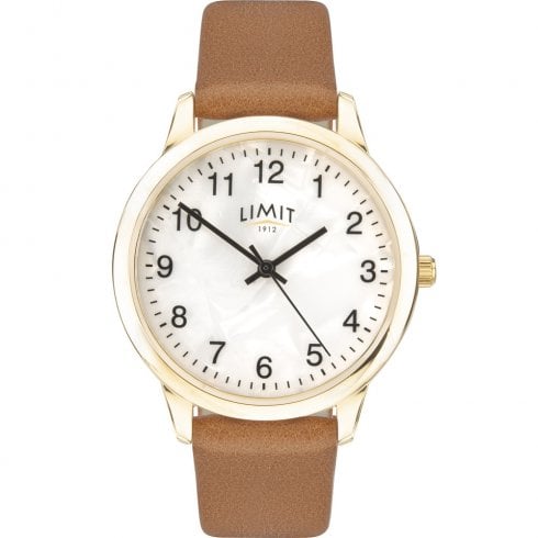Limit Mother of Pearl Dial Tan Strap Ladies Watch 60011