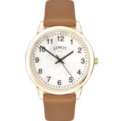 Limit Mother of Pearl Dial Tan Strap Ladies Watch 60011