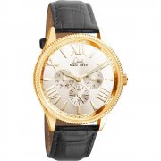 Limit Multifunction Silver Dial Black Leather Strap Gents Watch 5437