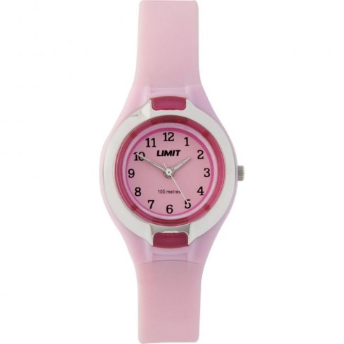 Limit Pink Dial Pink Resin Strap Children Watch 6672