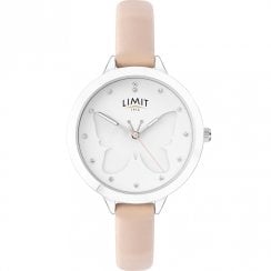 Limit Secret Garden Mother of Pearl Dial Nude Strap Ladies Watch 60028