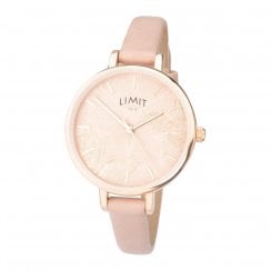 Limit Secret Garden Rose Gold Dial Nude Strap Ladies Watch 60014