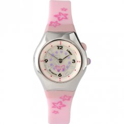 Limit Spinning Disc White Dial Pink Resin Strap Children Watch 6677