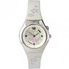 Limit Spinning Disc White Dial White Resin Strap Children Watch 6678