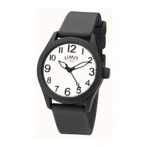 Limit White Dial Black Rubber Strap Unisex Watch 5720