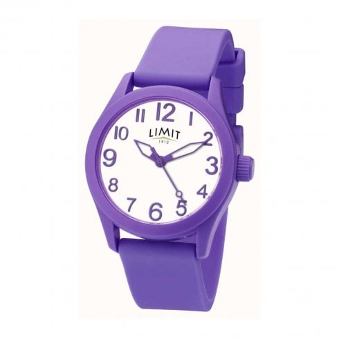 Limit White Dial Purple Rubber Strap Unisex Watch 5722