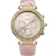 Lipsy Stone Set Pink Dial Pink Strap Ladies Watch LP452