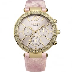 Lipsy Stone Set Pink Dial Pink Strap Ladies Watch LP452