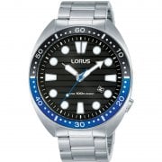 Lorus  Black Dial Stainless Steel Bracelet Mens Watch RH921LX9