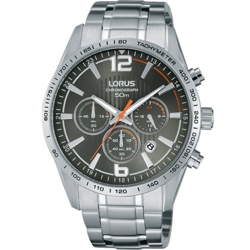 Lorus Chronograph Grey Dial Stainless Steel Bracelet Gents Watch RT301FX9