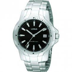 Lorus Classic black dial stainless steel bracelet Mens watch RS907BX9