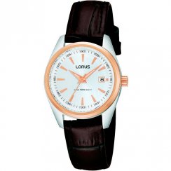 Lorus Classic White Dial Brown Leather Strap Ladies Watch RJ248AX9