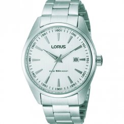 Lorus Classic White Dial Chrome Bracelet Gents Watch RH903DX9