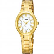 Lorus Classic White Dial Gold Bracelet Ladies Watch RRS02SX9