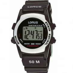 Lorus Digital Chronograph Black Resin Strap Gents Watch R2361AX9