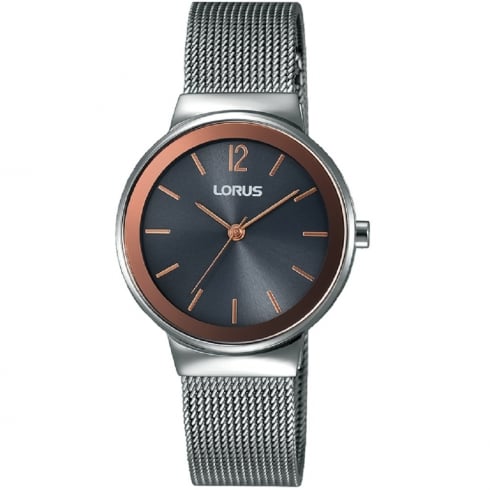 Lorus Grey Dial Gun Metal Mesh Strap Ladies Watch RG251LX9