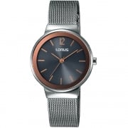 Lorus Grey Dial Gun Metal Mesh Strap Ladies Watch RG251LX9