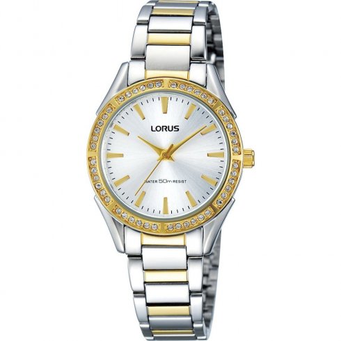 Lorus Just Sparkle Silver Dial Stainless Steel Bracelet Ladies Watch RH852BX9