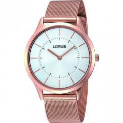 Lorus White Dial Rose Gold Mesh Gents Watch RTA42AX9