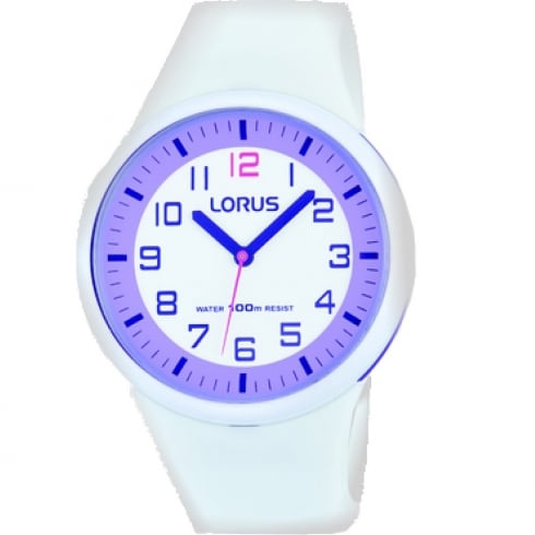 Lorus White Dial White Resin Strap Unisex Watch RRX61DX9