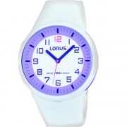 Lorus White Dial White Resin Strap Unisex Watch RRX61DX9