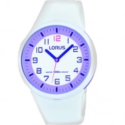 Lorus White Dial White Resin Strap Unisex Watch RRX61DX9
