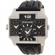 Police Hammerhead black dial leather strap Mens watch 13088JS-02