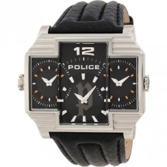 Police Hammerhead black dial leather strap Mens watch 13088JS-02