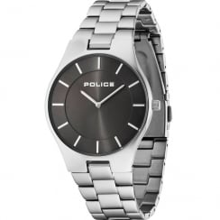 Police Splendor Gun Metal Dial Stainless Steel Bracelet Gents Watch 14640MS/61M