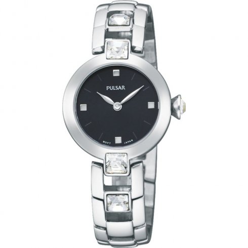 Pulsar Black Dial Stainless Steel Bracelet Ladies Watch PTA419X1