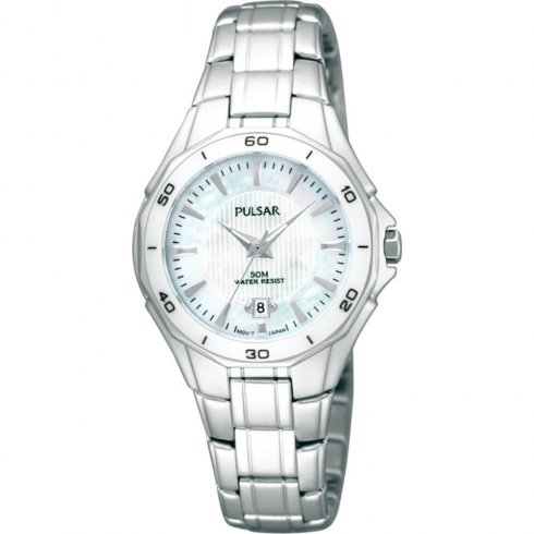 Pulsar black dial stainless steel bracelet Ladies watch PXT895X1