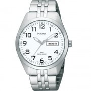 Pulsar Classic White Dial Chrome Bracelet Gents Watch PV3005X1