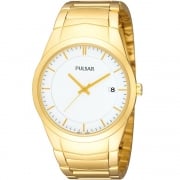 Pulsar Classic White Dial Gold Bracelet Gents Watch PS9150X1