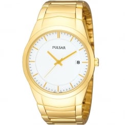 Pulsar Classic White Dial Gold Bracelet Gents Watch PS9150X1