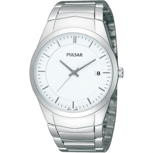 Pulsar Classic White Dial Stainless Steel Bracelet Gents Watch PS9151X1
