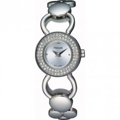 Pulsar Crystal silver dial stainless steel bracelet Ladies watch PEGD87X1