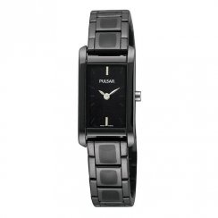 Pulsar Enamel black dial stainless steel bracelet Ladies watch PEGF41