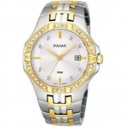 Pulsar  silver dial stainless steel bracelet Mens watch PXDA86