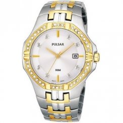 Pulsar  silver dial stainless steel bracelet Mens watch PXDA86