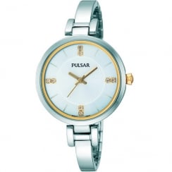 Pulsar Silver Dial Stainless Steel Semi-Bangle Ladies Watch PH8033X1