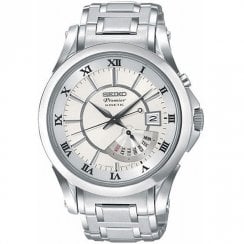 Seiko Premier Kinetic Chronograph Stainless Steel Bracelet Gents Watch SRN001P1