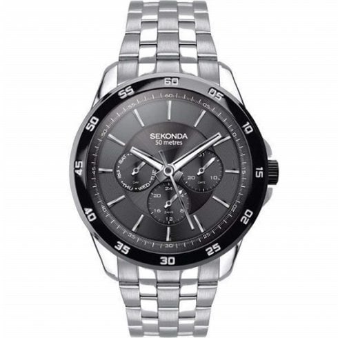 Sekonda Black Dial Stainless Steel Bracelet Gents Watch 1392