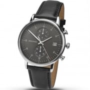 Sekonda Chronograph Black Dial Black Leather Strap Gents Watch 1193
