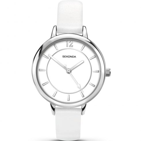 Sekonda Editions White Dial White Strap Ladies Watch 2504
