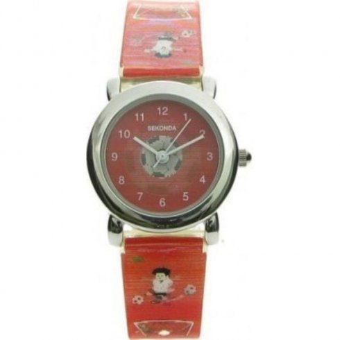 Sekonda Football Red Dial Red Resin Strap Kids Watch 4723