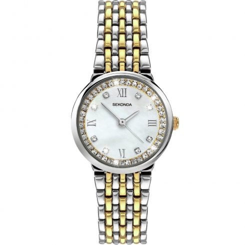 Sekonda White Dial Two Tone Bracelet Ladies Watch 2406