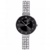 Seksy Krystal Black Dial Stone Set Resin Strap Ladies Watch 2447