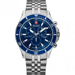 Swiss Military Flagship blue dial chronograph stainless steel bracelet Mens watch 6-5183.04.003
